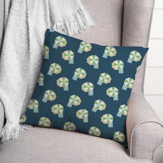 Umbrella Pattern Throw Pillow
